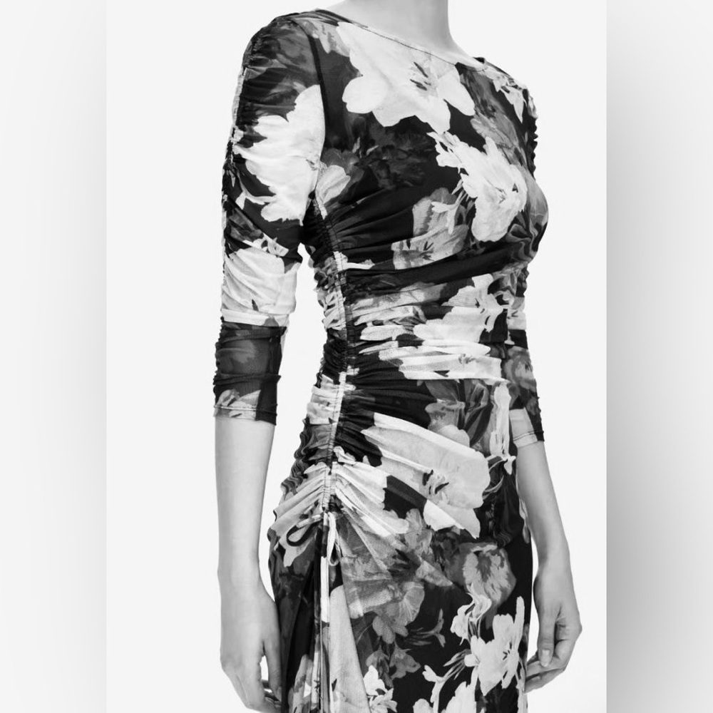 Calvin Klein Black Side Ruched Dress - Picture 5 of 5